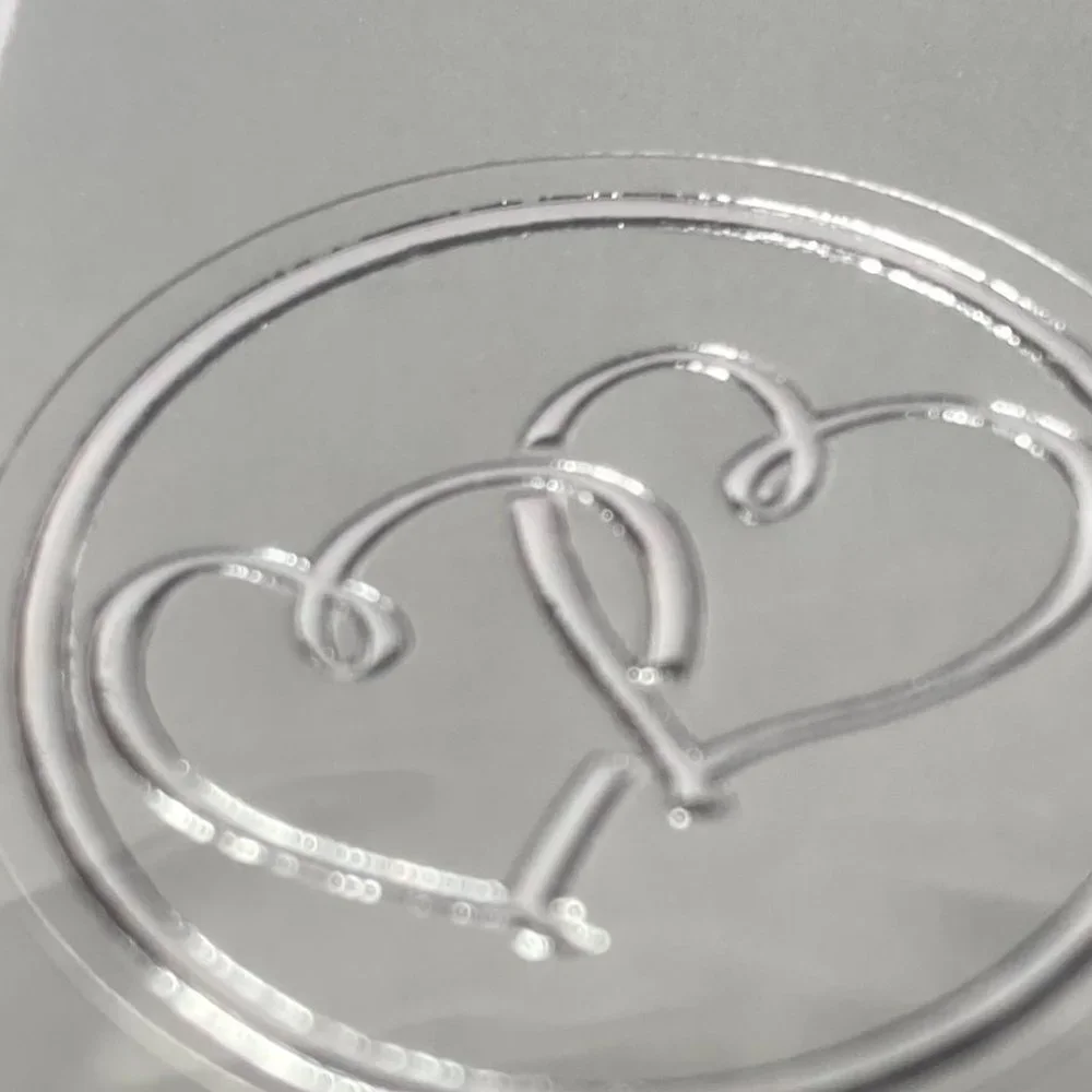 Double Heart Seals 500 Silver Stickers Wedding Cards Stationary Crafts Scrapbook